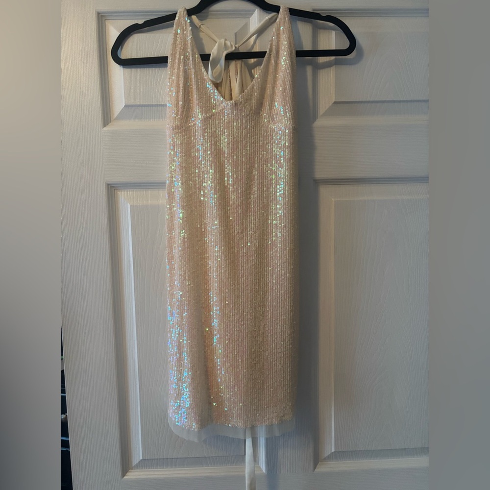 Free people white sparkle dress NEVER worn.